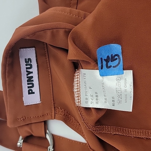 NWOT Punyus Japanese Streetwear extreme oversized burnt orange button down top - Picture 7 of 7
